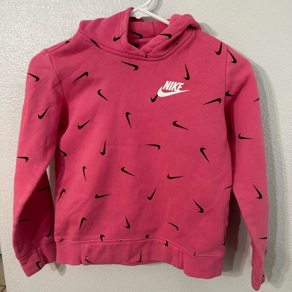 Girls Nike pink hoodie sweatshirt, small